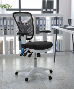 Flash Furniture Ergonomic Mesh Mid-Back Executive Office Chair, Black/White
