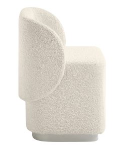 Office Star Cady Fabric Vanity Accent Chair, Textured Cream 2