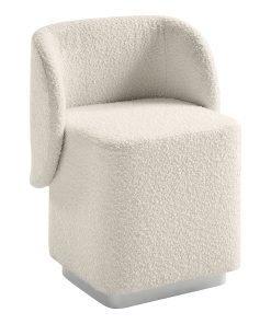 Office Star Cady Fabric Vanity Accent Chair, Textured Cream