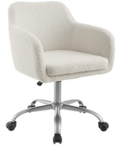 Linon Ryker Sherpa Home Office Chair, Chrome/Natural Sherpa 2