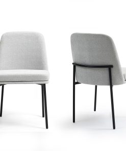 Glamour Home Belindo Fabric Dining Accent Chairs, Gray/Black, Set Of 2 Chairs 2