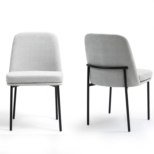 Glamour Home Belindo Fabric Dining Accent Chairs, Gray/Black, Set Of 2 Chairs - Image 2