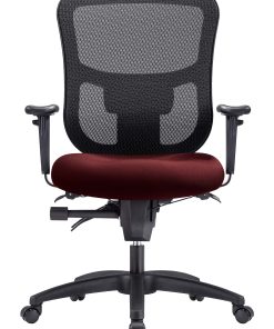 WorkPro® 9500XL Series Big & Tall Ergonomic Mesh/Premium Fabric Mid-Back Chair, Black/Burgundy, BIFMA Compliant 2