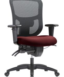 WorkPro® 9500XL Series Big & Tall Ergonomic Mesh/Premium Fabric Mid-Back Chair, Black/Burgundy, BIFMA Compliant
