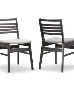 Glamour Home Audrey Upholstered Fabric Dining Accent Chairs, Light Gray/Black, Pack Of 2 Chairs 2