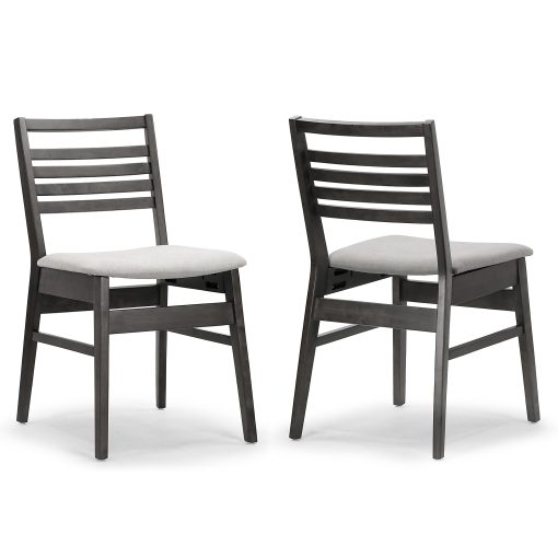 Glamour Home Audrey Upholstered Fabric Dining Accent Chairs, Light Gray/Black, Pack Of 2 Chairs - Image 2