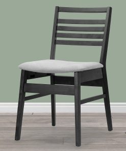 Glamour Home Audrey Upholstered Fabric Dining Accent Chairs, Light Gray/Black, Pack Of 2 Chairs