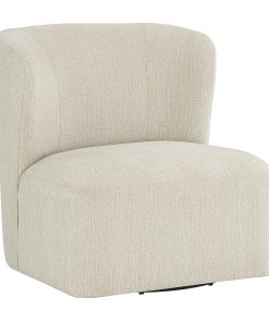 Office Star Lucia Fabric Swivel Accent Chair, Linen