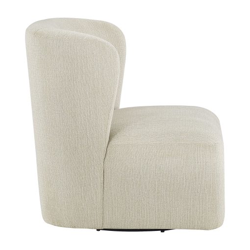 Office Star Lucia Fabric Swivel Accent Chair, Linen - Image 2