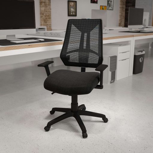 Flash Furniture High Back Mesh Multifunction Swivel Ergonomic Task Office Chair with Adjustable Arms, Black - Image 2