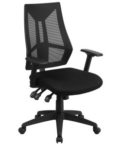 Flash Furniture High Back Mesh Multifunction Swivel Ergonomic Task Office Chair with Adjustable Arms, Black