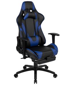 Flash Furniture X30 LeatherSoft Gaming Racing Chair, Blue/Black 2