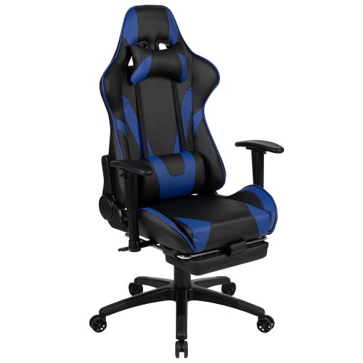 Flash Furniture X30 LeatherSoft Gaming Racing Chair, Blue/Black - Image 2