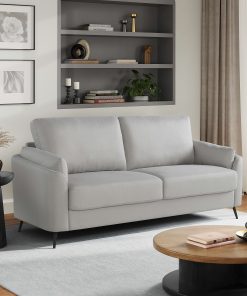 Lifestyle Solutions Birmingham Polyester Sofa, 34-5/8”H x 75-5/8”W x 31-1/8”D, Smoke 2
