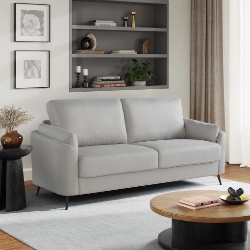 Lifestyle Solutions Birmingham Polyester Sofa, 34-5/8”H x 75-5/8”W x 31-1/8”D, Smoke - Image 2
