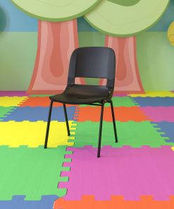 Flash Furniture HERCULES Series Ergonomic Stack Chair, Black
