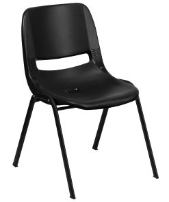 Flash Furniture HERCULES Series Ergonomic Stack Chair, Black 2