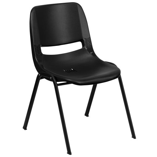 Flash Furniture HERCULES Series Ergonomic Stack Chair, Black - Image 2
