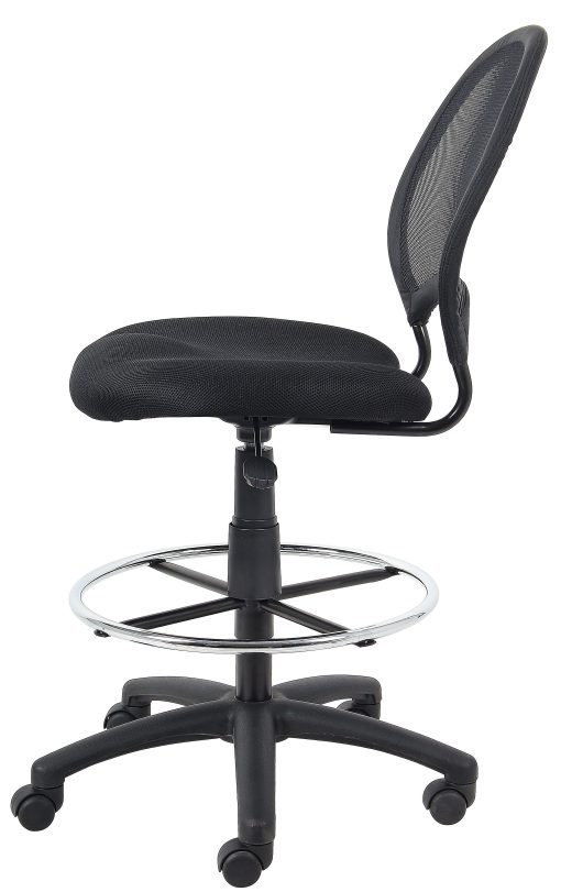 Boss Office Products Mesh Drafting Stool, Black - Image 2