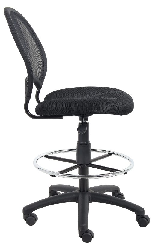 Boss Office Products Mesh Drafting Stool, Black