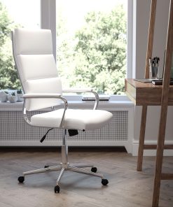 Flash Furniture LeatherSoft™ Faux Leather High-Back Contemporary Executive Office Chair, White