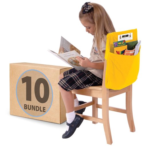 Victor Seat Sack® Chair Pockets, 19" x 1/2", Yellow, Bundle Of 10 Pockets - Image 2