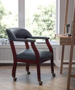 Flash Furniture Luxurious Vinyl Rolling Conference Chair, Navy