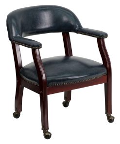 Flash Furniture Luxurious Vinyl Rolling Conference Chair, Navy 2