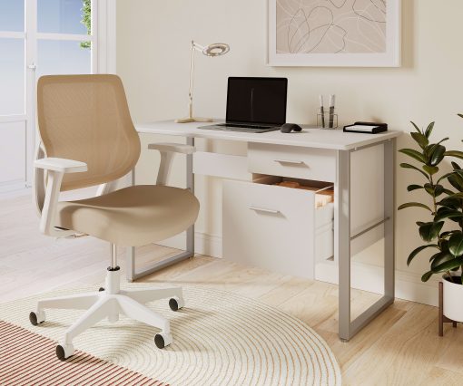 Realspace® Sensi Mesh/Fabric Low-Back Task Chair, Oatmeal/White, BIFMA Compliant - Image 2