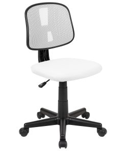 Flash Furniture Flash Fundamentals Mesh Mid-Back Swivel Task Office Chair With Pivot Back, White/Black 2
