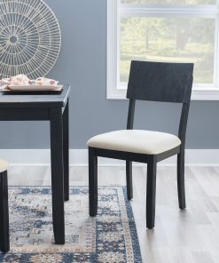 Linon Dixie Dining Chairs, Beige/Dark Charcoal, Set Of 2 Chairs 2