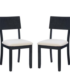 Linon Dixie Dining Chairs, Beige/Dark Charcoal, Set Of 2 Chairs