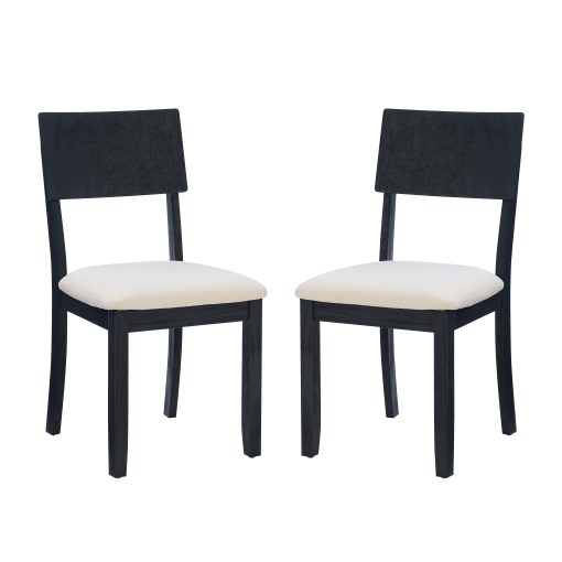 Linon Dixie Dining Chairs, Beige/Dark Charcoal, Set Of 2 Chairs