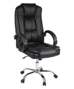 Mind Reader Ergonomic Faux Leather High-Back Executive Office Chair, 45-49″H, Black 2