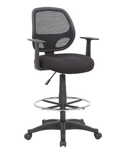 Boss Office Products Commercial-Grade Mesh Stool With Back, Black