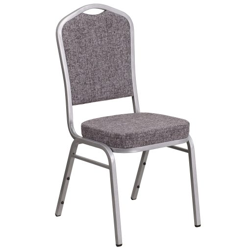 Flash Furniture HERCULES Series Crown Back Stacking Banquet Chair, Herringbone/Silver - Image 2