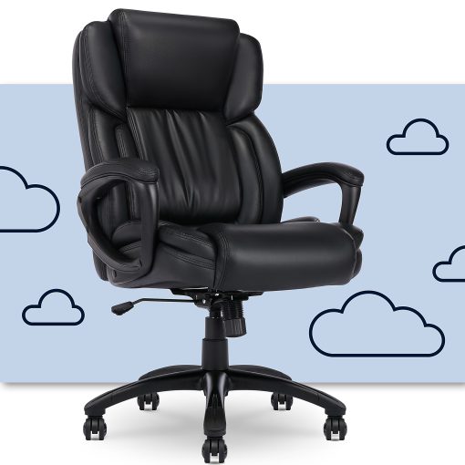 Serta Garret Ergonomic Bonded Leather High-Back Executive Chair, Space Black - Image 2