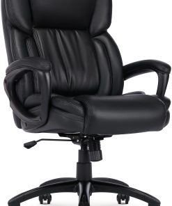 Serta Garret Ergonomic Bonded Leather High-Back Executive Chair, Space Black