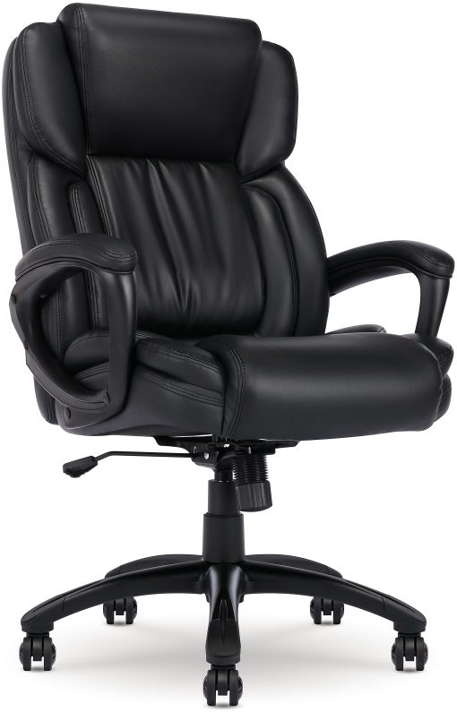 Serta Garret Ergonomic Bonded Leather High-Back Executive Chair, Space Black