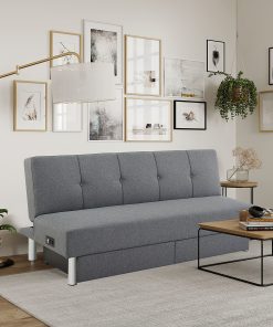 Lifestyle Solutions Serta Wallace Convertible Sofa, Charcoal 2