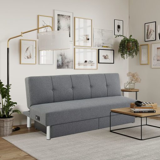 Lifestyle Solutions Serta Wallace Convertible Sofa, Charcoal - Image 2