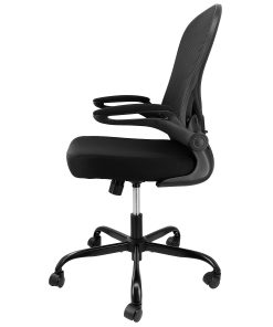 Elama Mesh/Fabric Mid-Back Adjustable Office Task Chair, 38-5/8″H, Black 2