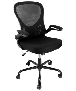 Elama Mesh/Fabric Mid-Back Adjustable Office Task Chair, 38-5/8"H, Black