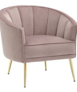 LumiSource Tania Accent Chair, Gold/Pink 2