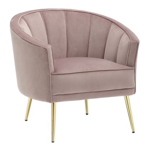 LumiSource Tania Accent Chair, Gold/Pink - Image 2
