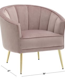 LumiSource Tania Accent Chair, Gold/Pink