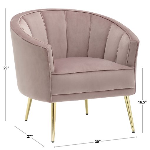 LumiSource Tania Accent Chair, Gold/Pink