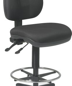 Office Star™ Deluxe Ergonomic Fabric Drafting Chair With Back, Black 2