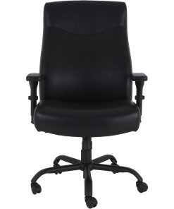 Lorell® Big & Tall Bonded Leather High-Back Executive Chair, Black 2