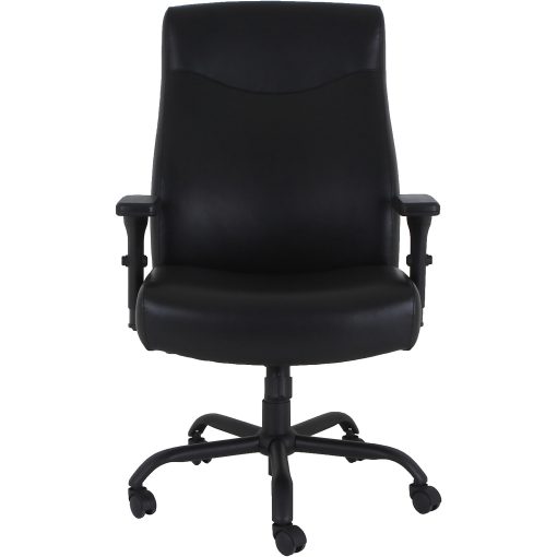 Lorell® Big & Tall Bonded Leather High-Back Executive Chair, Black - Image 2